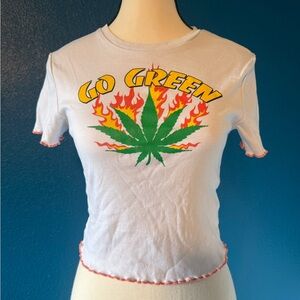 White “Go Green” Crop Top New Girl Order